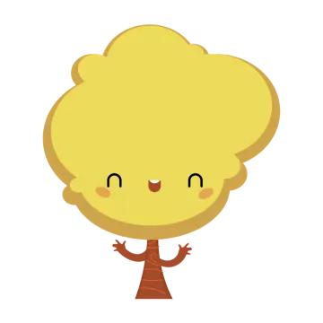an illustration of a tree with a smiling face