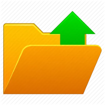 an orange folder icon with a green arrow