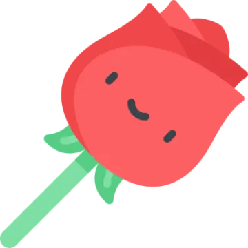 a red rose with a green stem