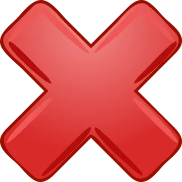 a red x icon