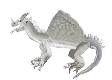 an image of a white and gray dragon