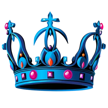 a blue crown on a white background