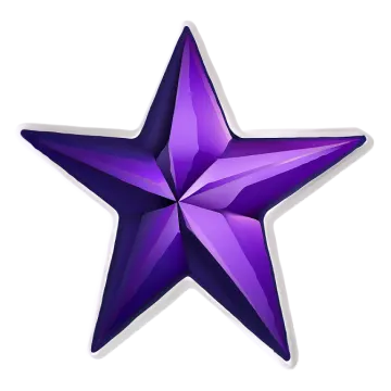 a purple star on a white background