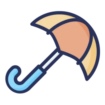 an umbrella icon on a white background