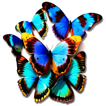 a group of colorful butterflies