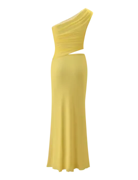 a yellow dress on a white background