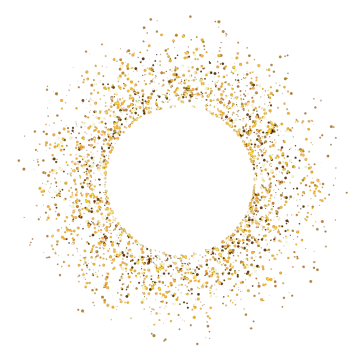 a circle made up of small gold dots
