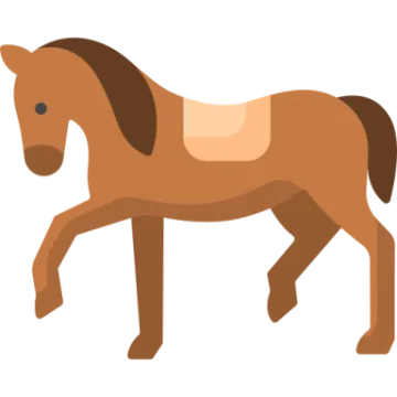 a brown horse on a white background