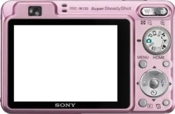 a pink camera with a white screen