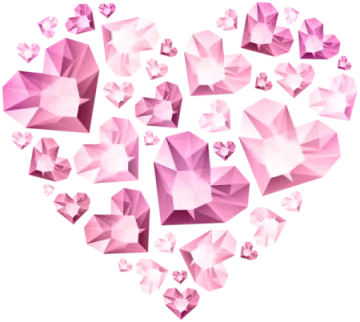a heart made up of pink crystals