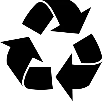 a black and white recycling symbol