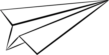 a black and white paper airplane