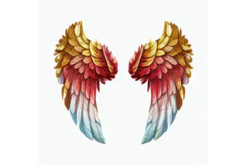a pair of wings on a white background