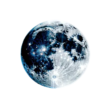a blue and white sphere with stars on it