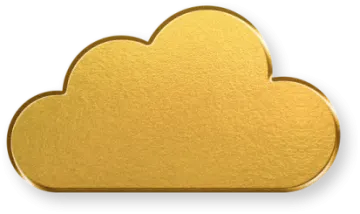 a gold cloud on a white background