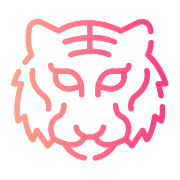 a pink and orange tiger head