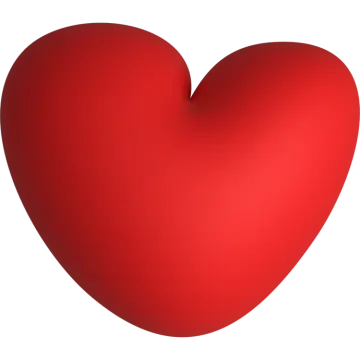 a red heart on a white background