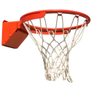 an orange basketball hoop with a white background