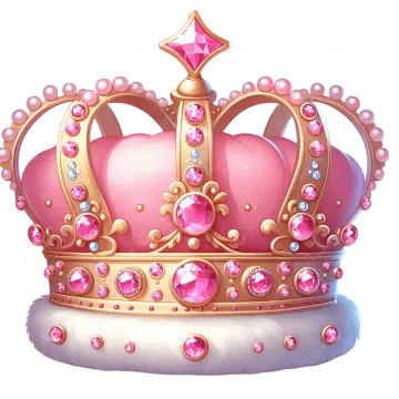 a pink princess crown with jewels and pearls