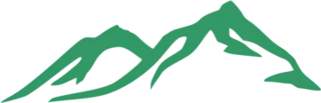 a green mountain logo