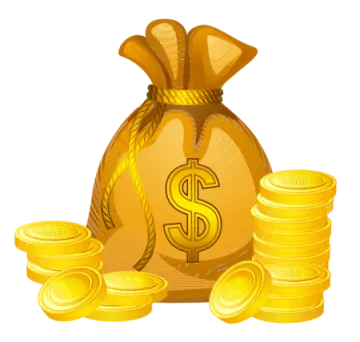 a bag full of gold coins