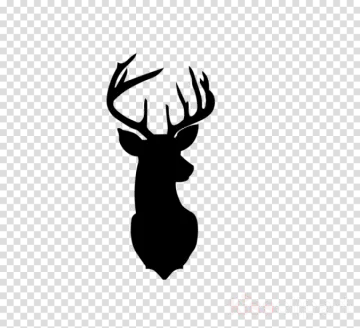 a deer head silhouetted on a transparent background