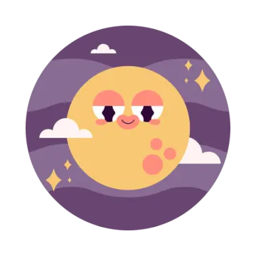 a smiling sun with clouds and stars in the background
