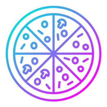 a slice of pizza on a white background