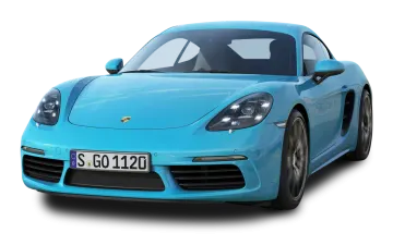 a blue sports car on a white background