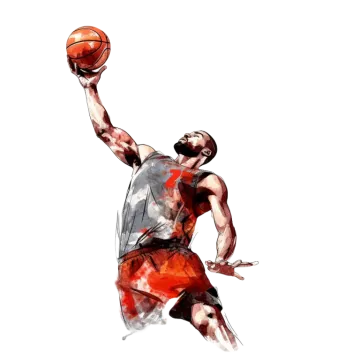 a basketball player with a ball in his hand