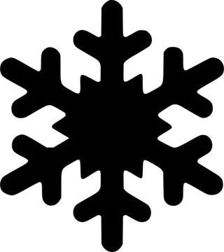a black and white snowfl icon