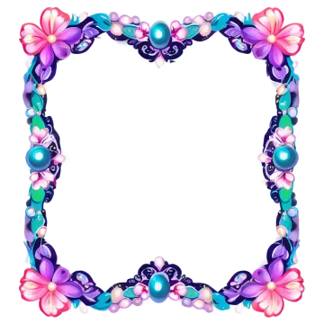 a colorful frame with flowers and butterflies