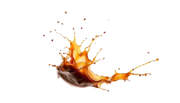 a splash of liquid on a white background