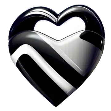a black and white heart shaped object