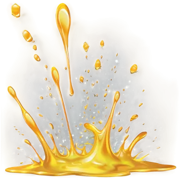a yellow liquid splash on a white background