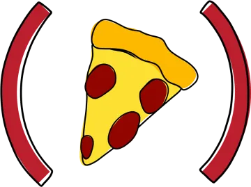 a slice of pizza on a white background