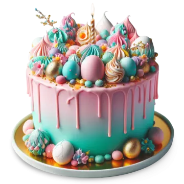 a birthday cake decorated with pink and blue icing