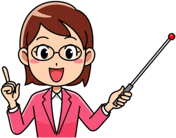 a woman in a pink suit holding a pointer