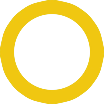 a yellow circle on a white background