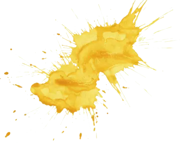 a yellow paint splash on a white background