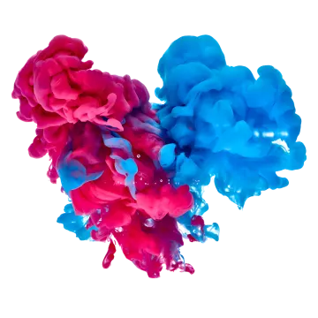 red and blue ink in water