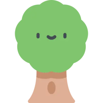 a green tree with a sad face