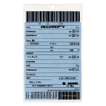 a blue label with a barcode on it