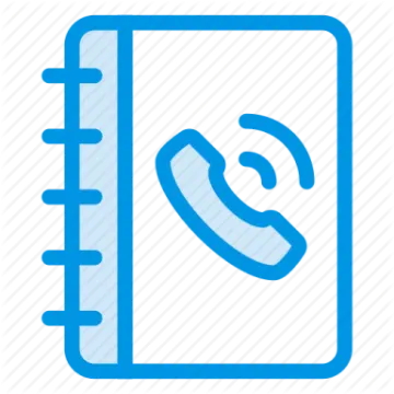 a book with a phone icon