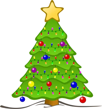 a christmas tree with ornaments and lights