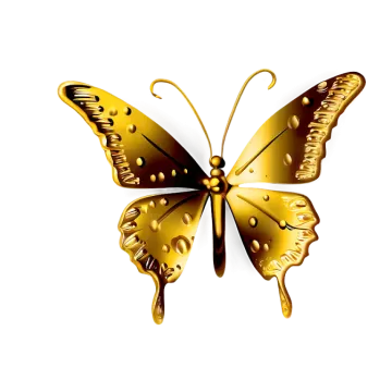 a gold butterfly on a white background