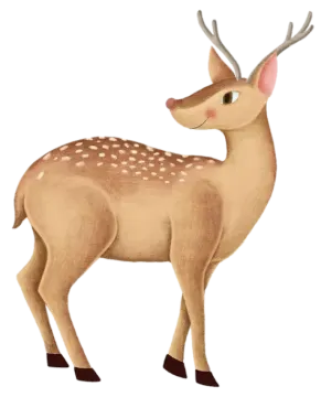 a deer with ants on it's head