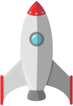 an illustration of a rocket on a white background