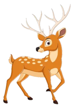 a cartoon deer with ants on its head