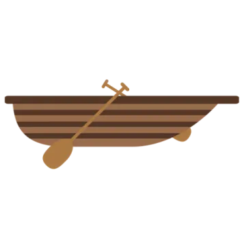 a boat with a paddle on it